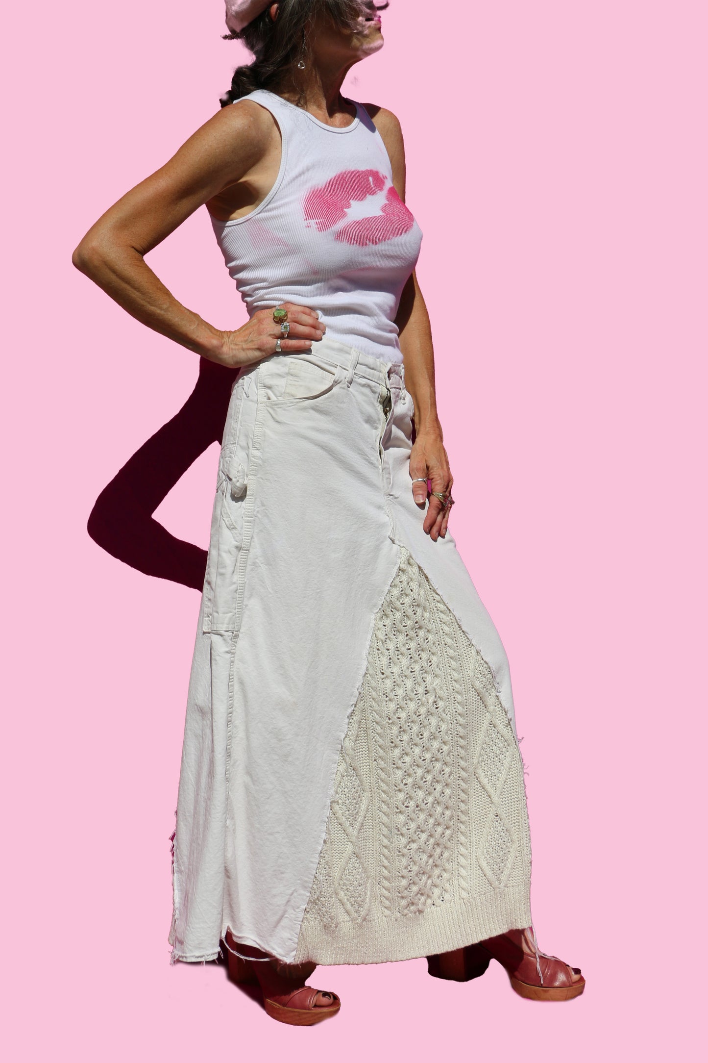Cream Dickies Painters Pants Maxi W/Matching Cream Sweater Insert