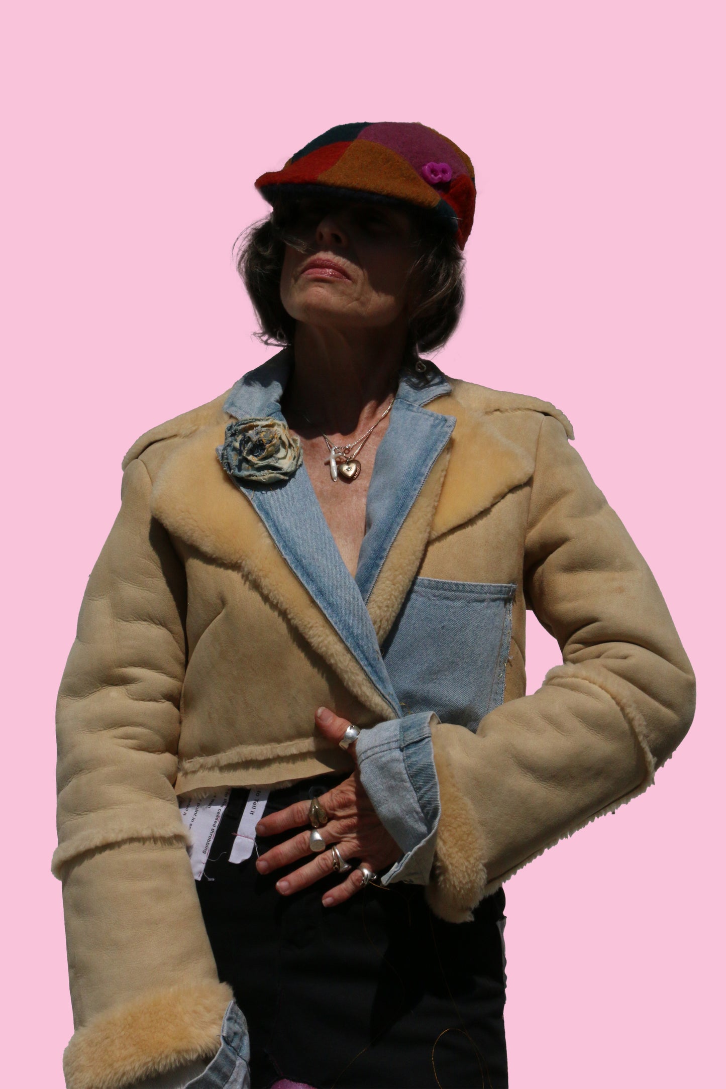 Denim Sheepskin Blazer