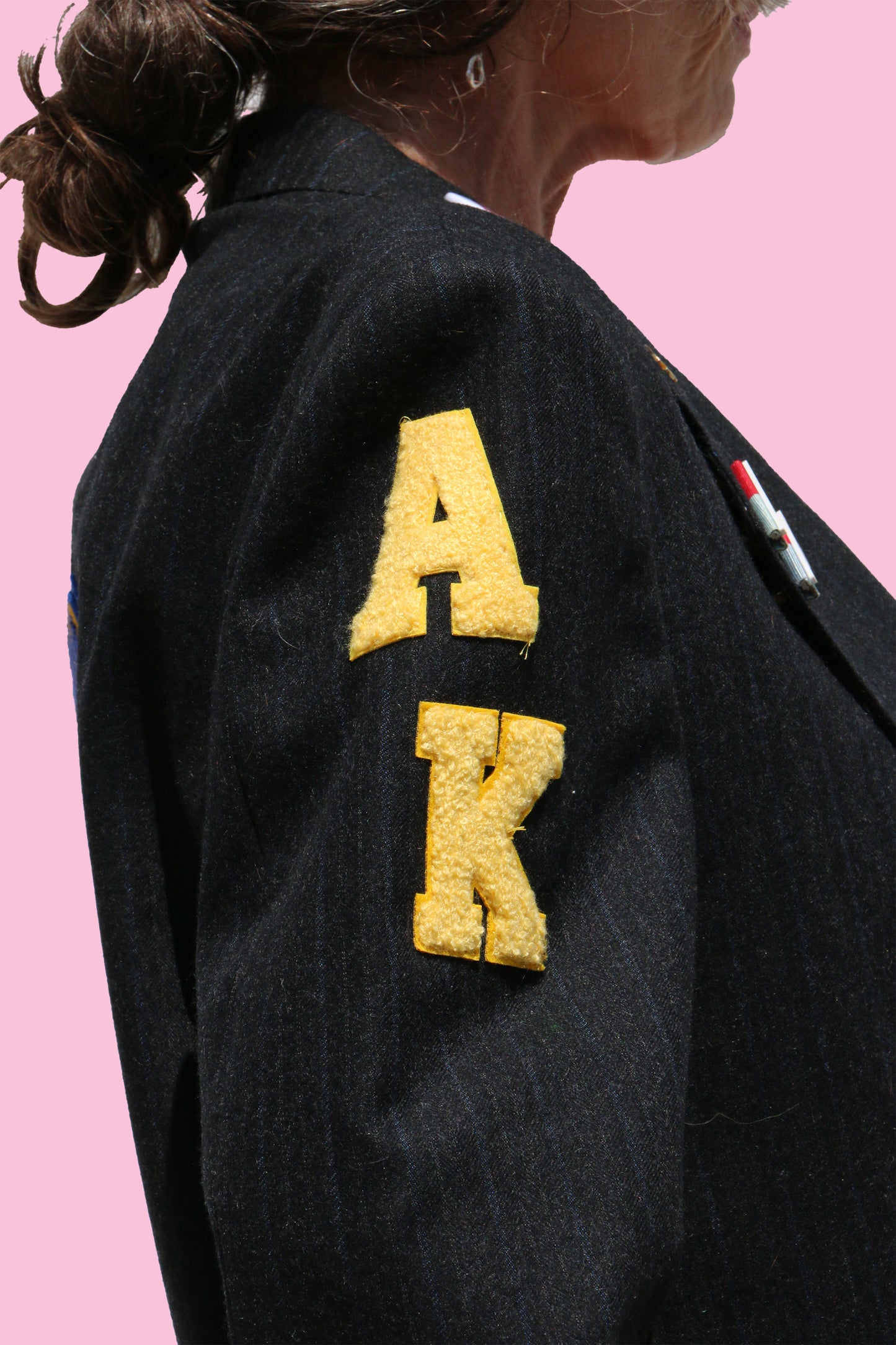 medallion letter blazer