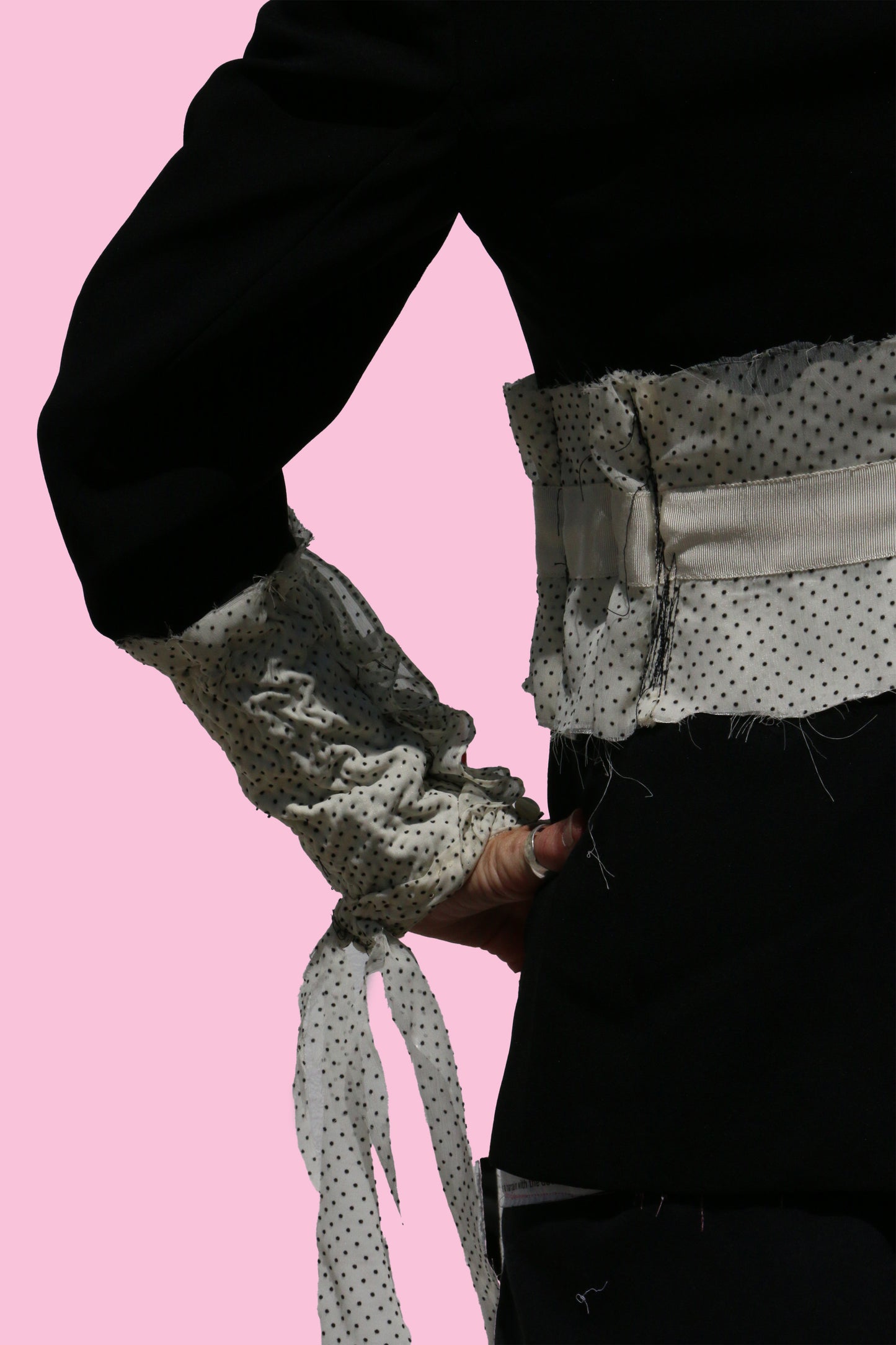 polka dot cuff blazer