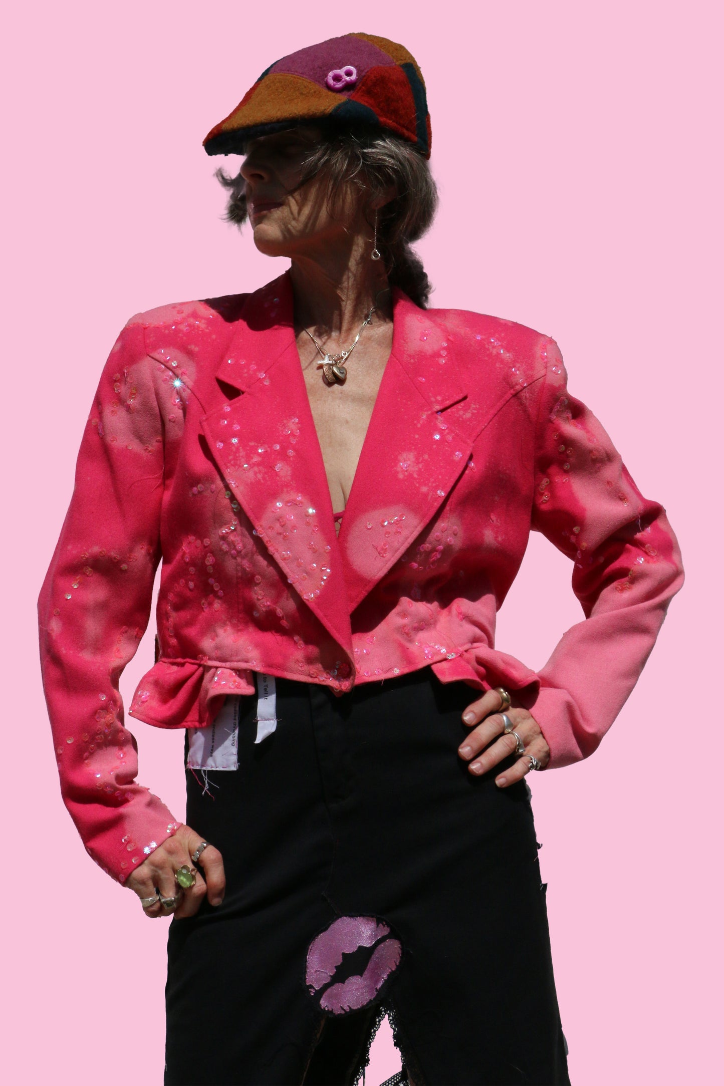 bedazzled pink blazer